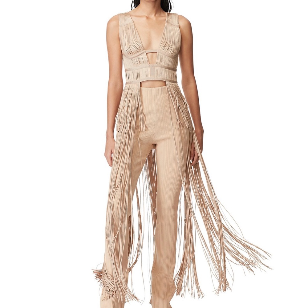 Plunging Long Tiered Fringe Top NWT